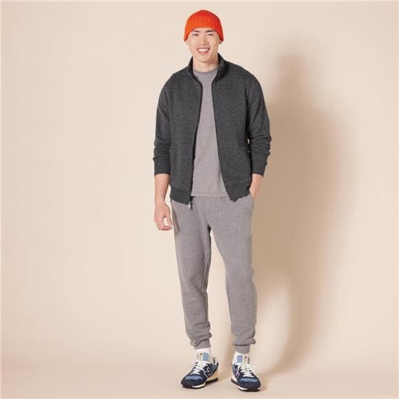 Mens Fleece Zip Up Sweatshirt Mock Neck Casual Pullover Warm Cozy Everyday Jacke - Picture 5 of 7